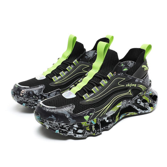 Large blade shock-absorbing running shoes, thick soled breathable sneakers Sneakers Pleasures and Sins.