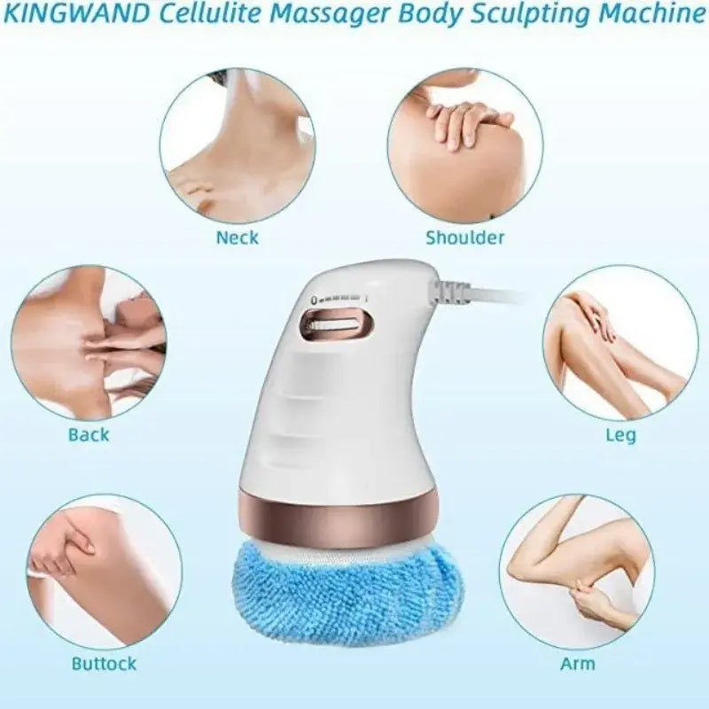 White and brown handheld cellulite massager for ladies body sculpting and fat burning.