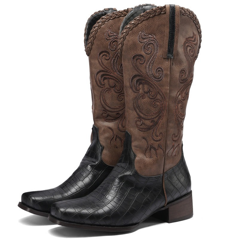 Unisex Western Cowboy Boots Lined and Thick heel - Pleasures and Sins   Pleasures and Sins