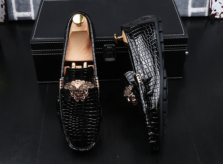 Men's Fashion crocodile Print Moccasins