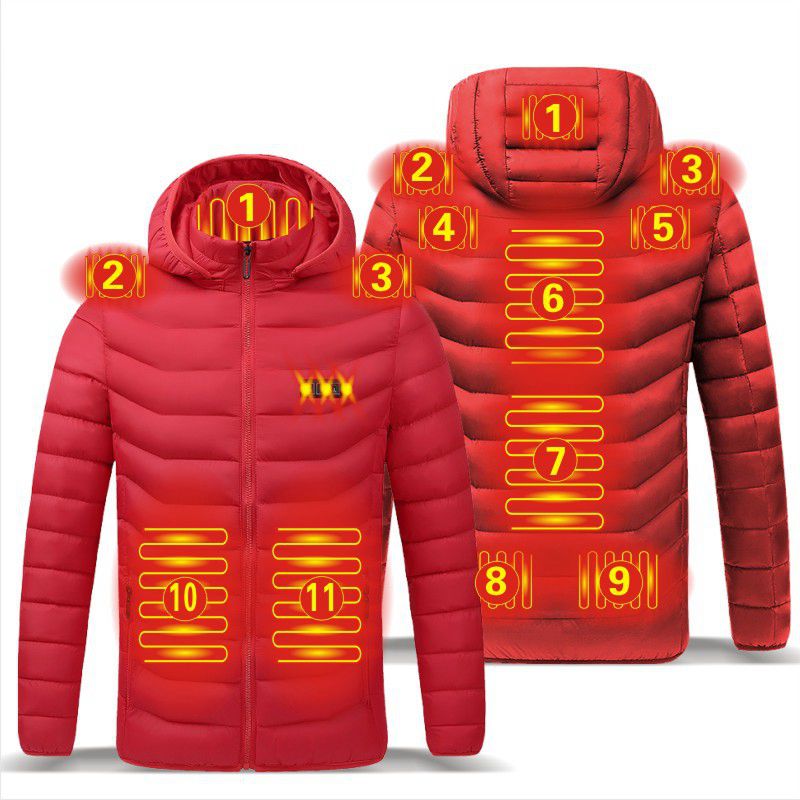 Mens Winter Warm USB Heated Jacket Thermostat Hooded Waterproof Jacket - Pleasures and Sins   Pleasures and Sins