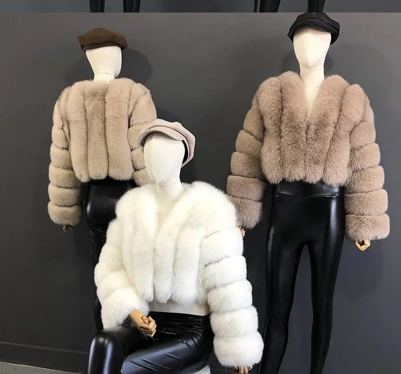 Imitation Fox Fur Short Coat for Stylish Ladies