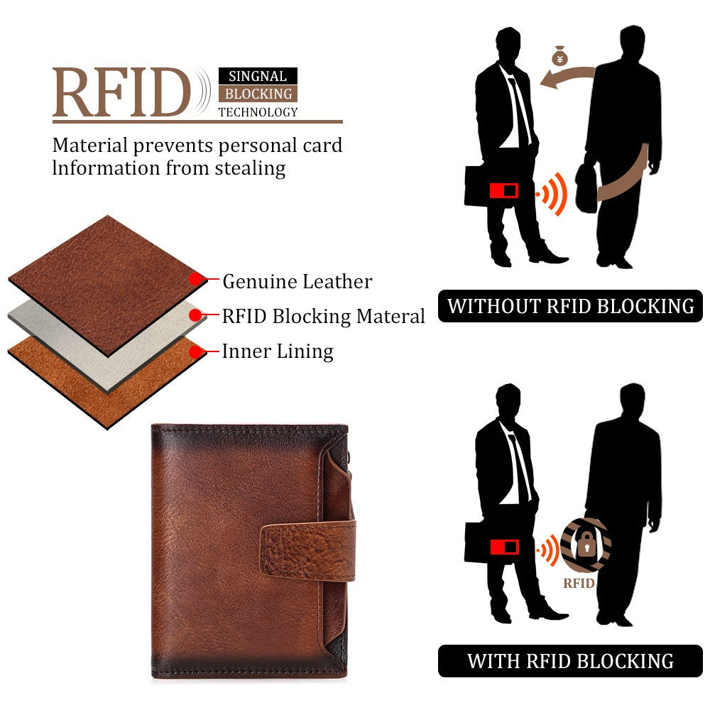 Men's genuine leather wallet casual wallet driver's license wallet - Pleasures and Sins   Pleasures and Sins