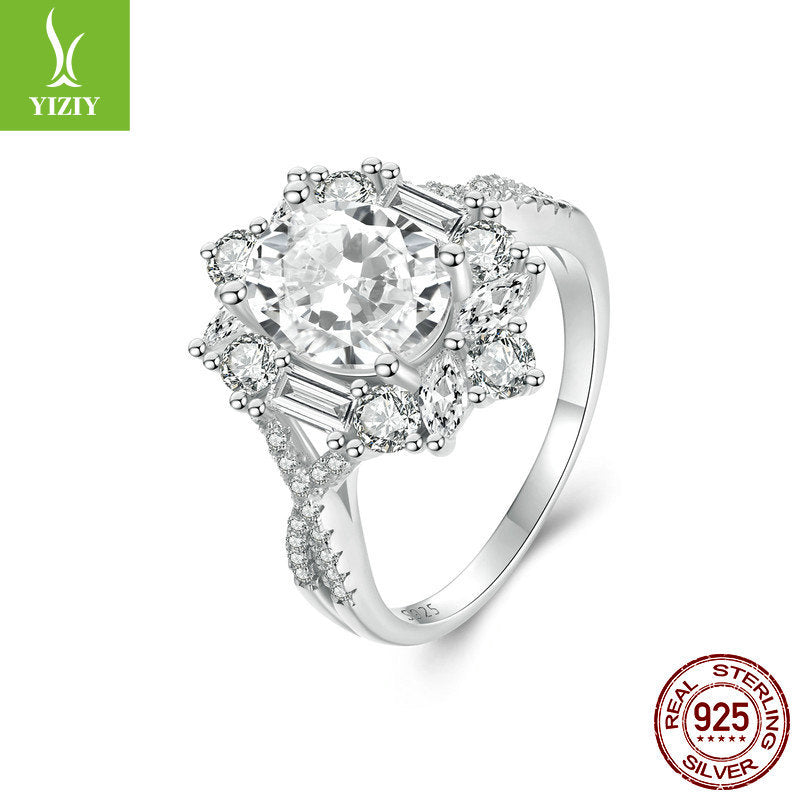 Super Flash Two Carat Moissand Diamond Ring Luxury Silver Ring - Pleasures and Sins   Pleasures and Sins