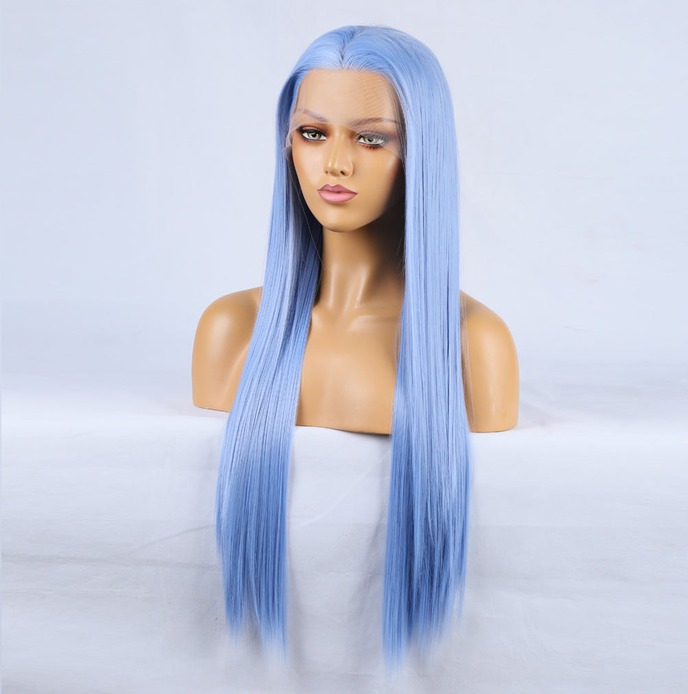 Ladies Chemical Fiber Lace Front Blue Long Hair Wig - Pleasures and Sins   Pleasures and Sins