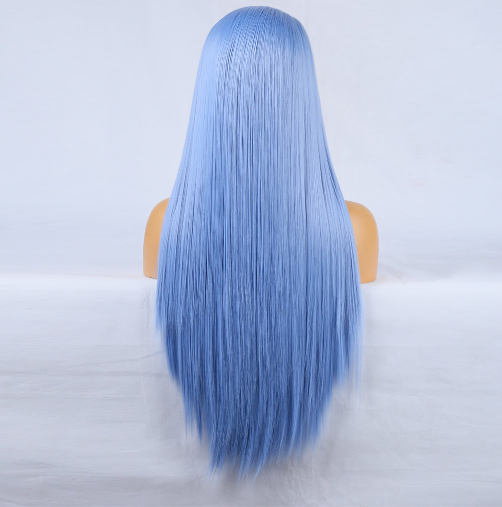 Ladies Chemical Fiber Lace Front Blue Long Hair Wig - Pleasures and Sins   Pleasures and Sins