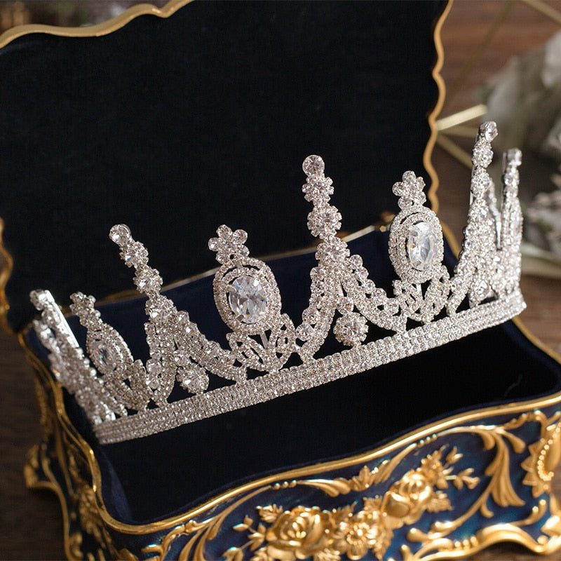 Luxury Tiara Zirconia Princess Pageant Wedding Hair Accessory