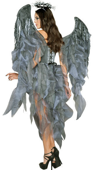 Glamourous Dark Night Angel Costume Halloween Cosplay