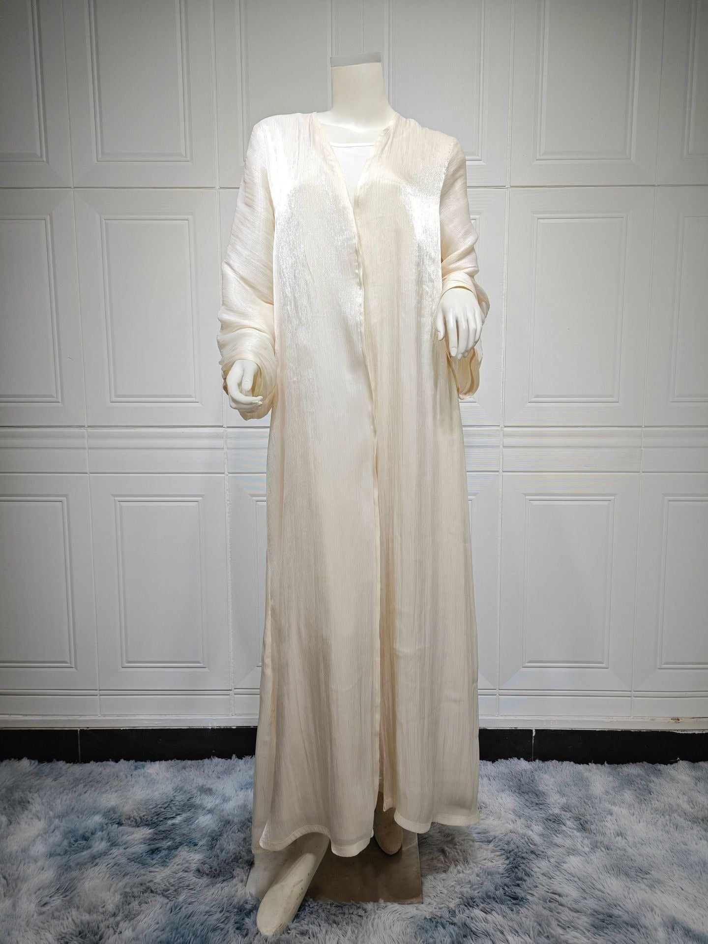 Womens Muslim Robe Dubai Wearing Shiny Silk Dress - Pleasures and Sins   Pleasures and Sins