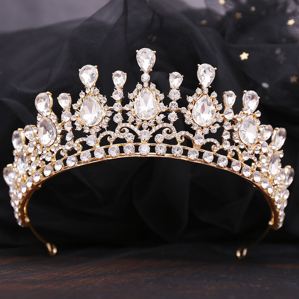 Bridal Baroque Water Drop Diamond Princess Crown Tiara