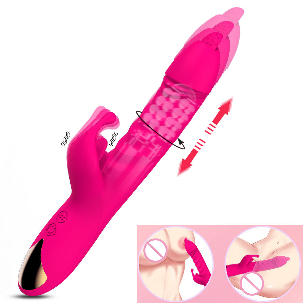 Ladies Tongue Licking G-Spot Vibration Telescopic Massage Vibrator - Pleasures and Sins   Pleasures and Sins