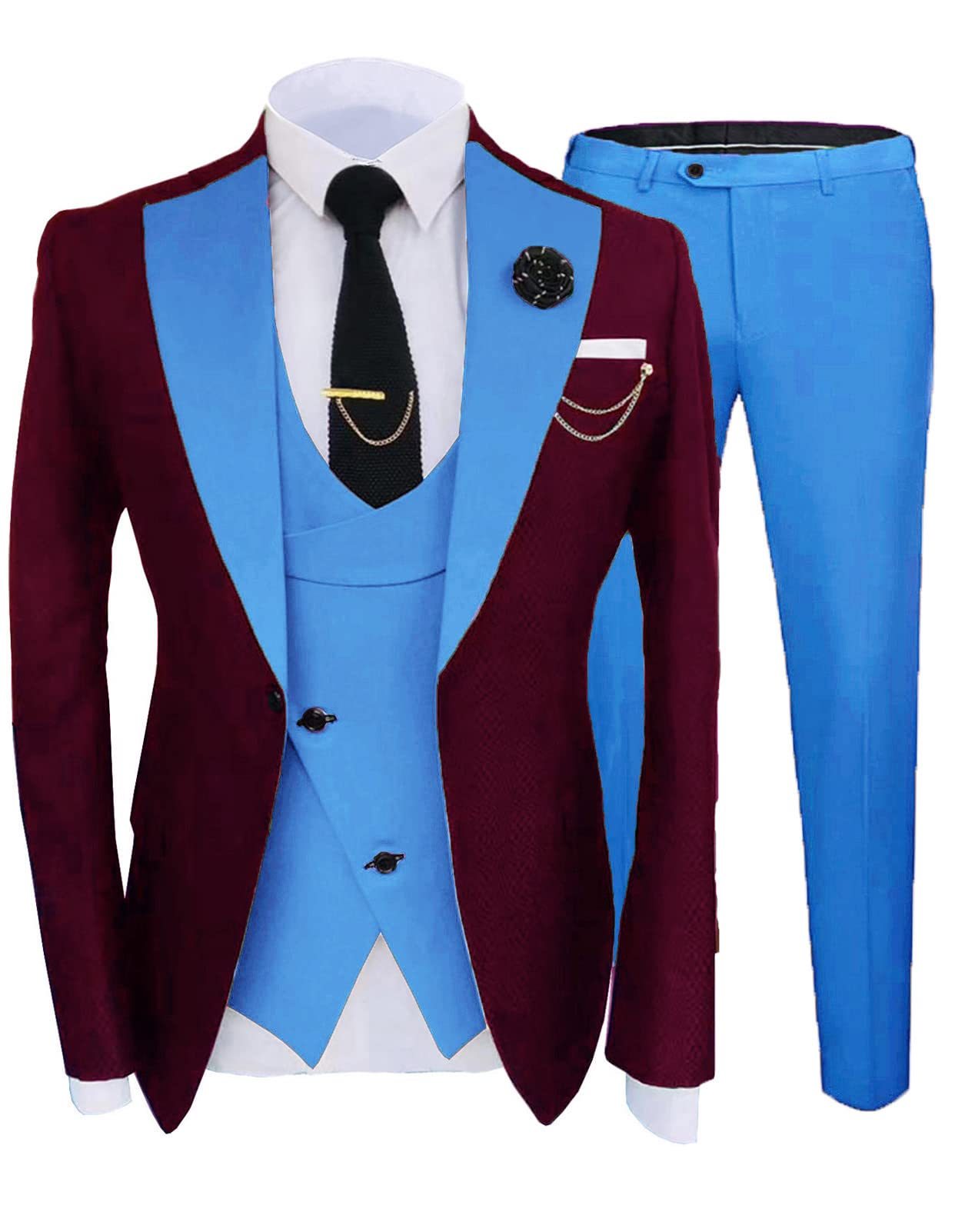 Men's Luxury Designer Three-piece Wedding Best Man Suit