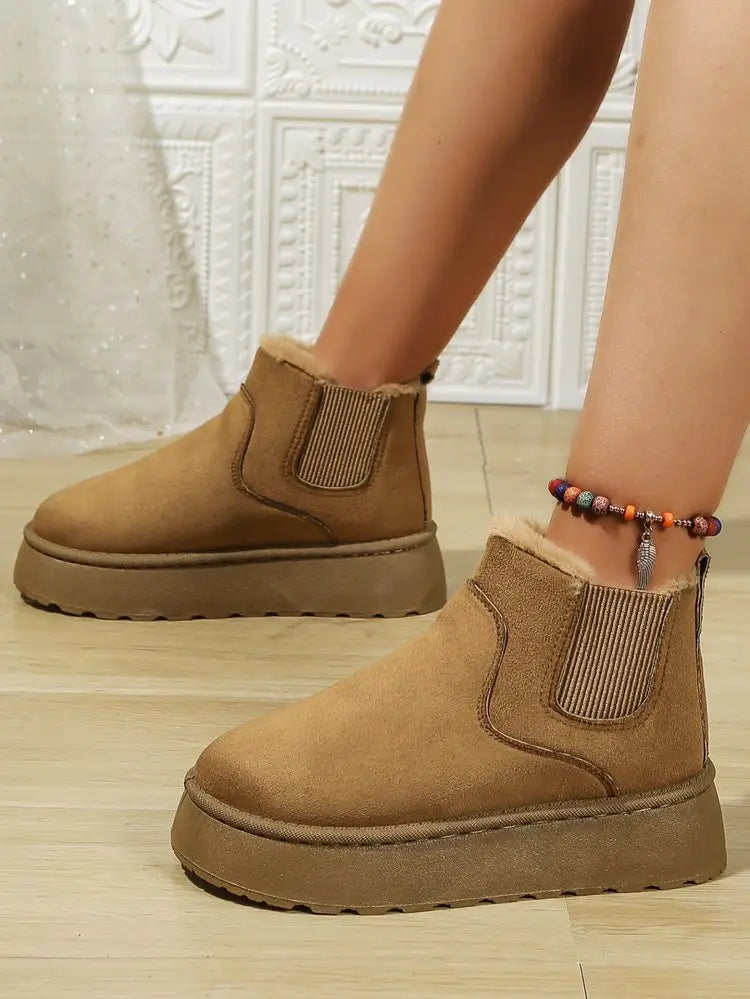 Womens Short Plush Warm Casual UGG Style New Suede Fur