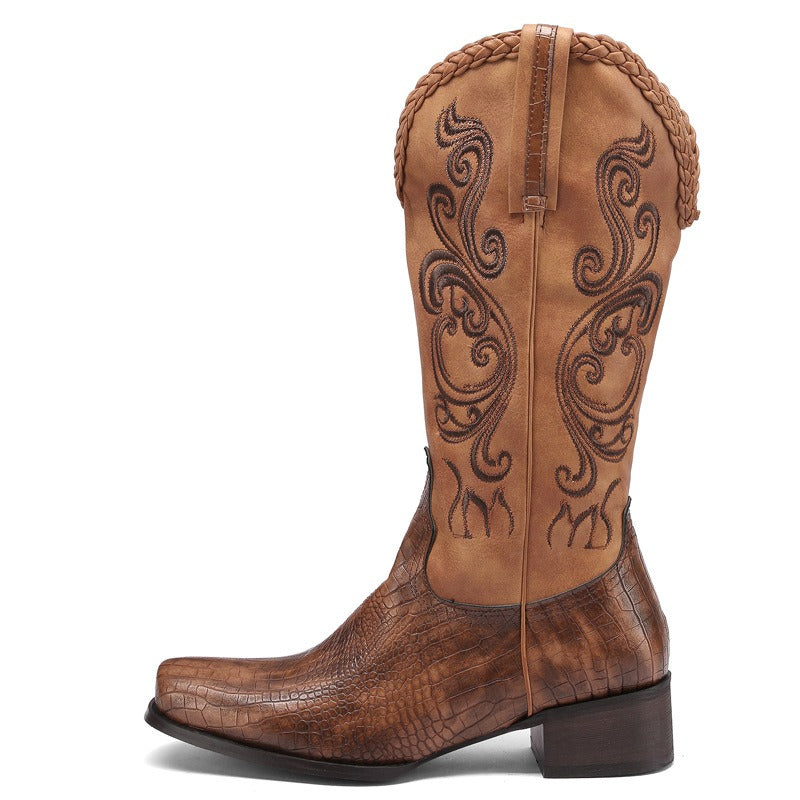 Unisex Western Cowboy Boots Lined and Thick heel - Pleasures and Sins   Pleasures and Sins