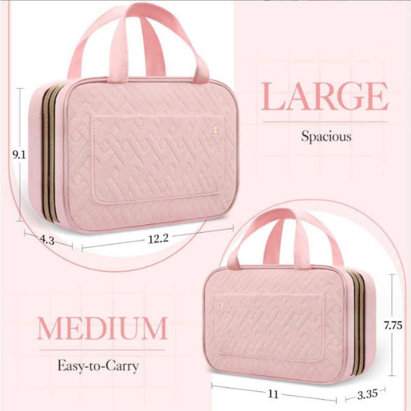 Ladies portable travel toiletry bag with hook portable bag