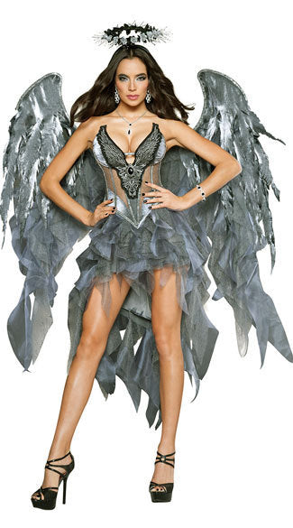 Glamourous Dark Night Angel Costume Halloween Cosplay