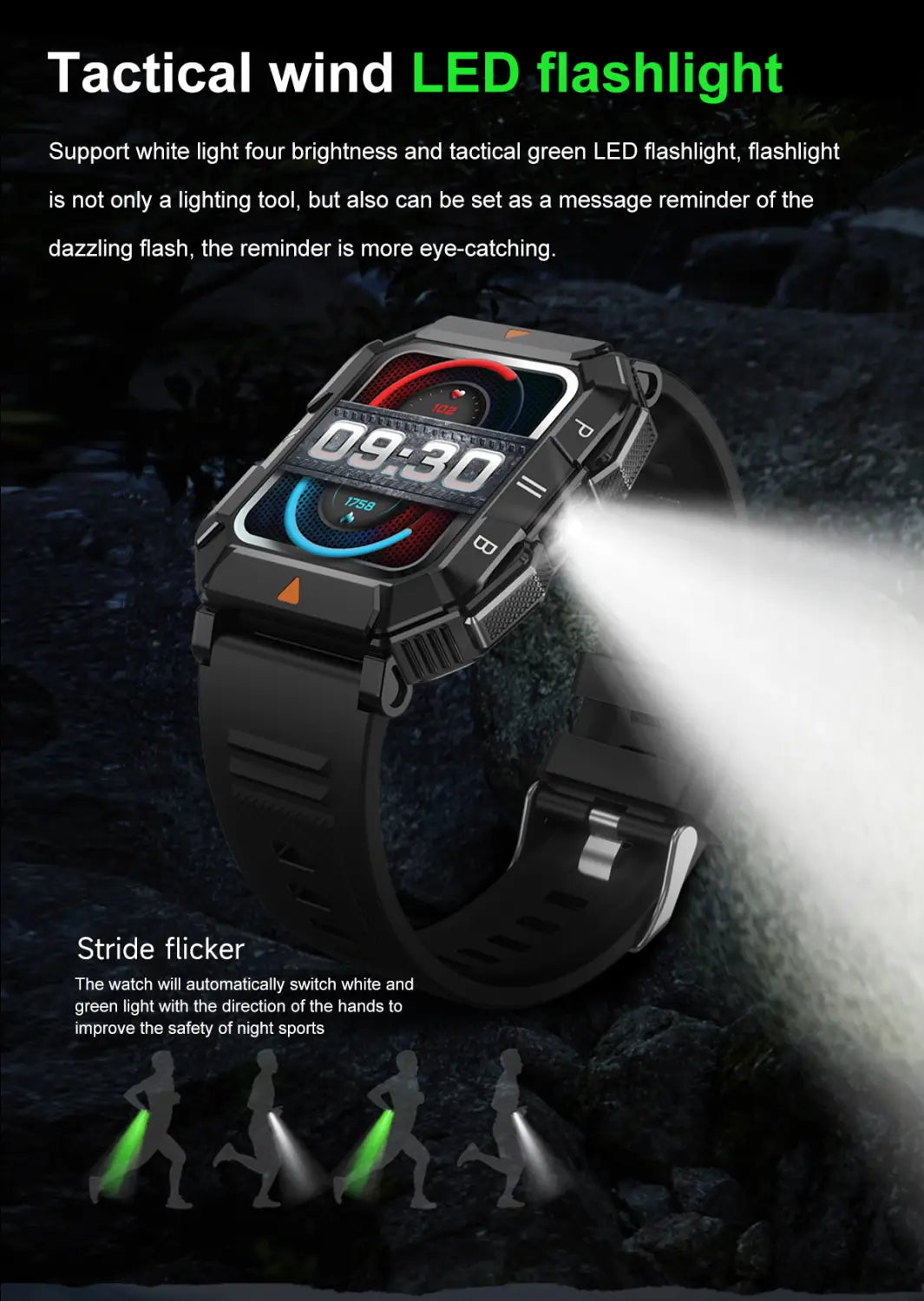 Smartwatch Bluetooth wasserdicht Herzfrequenz Sauerstoff Überwachung