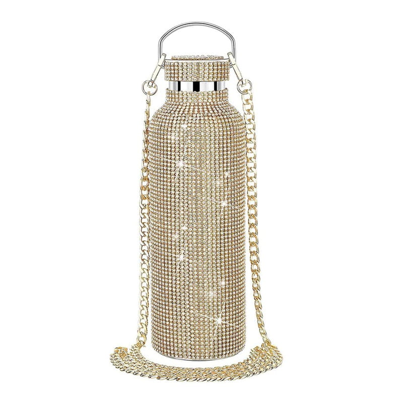 Rhinestone Encrusted Vacuum Flask High Capacity Stainless