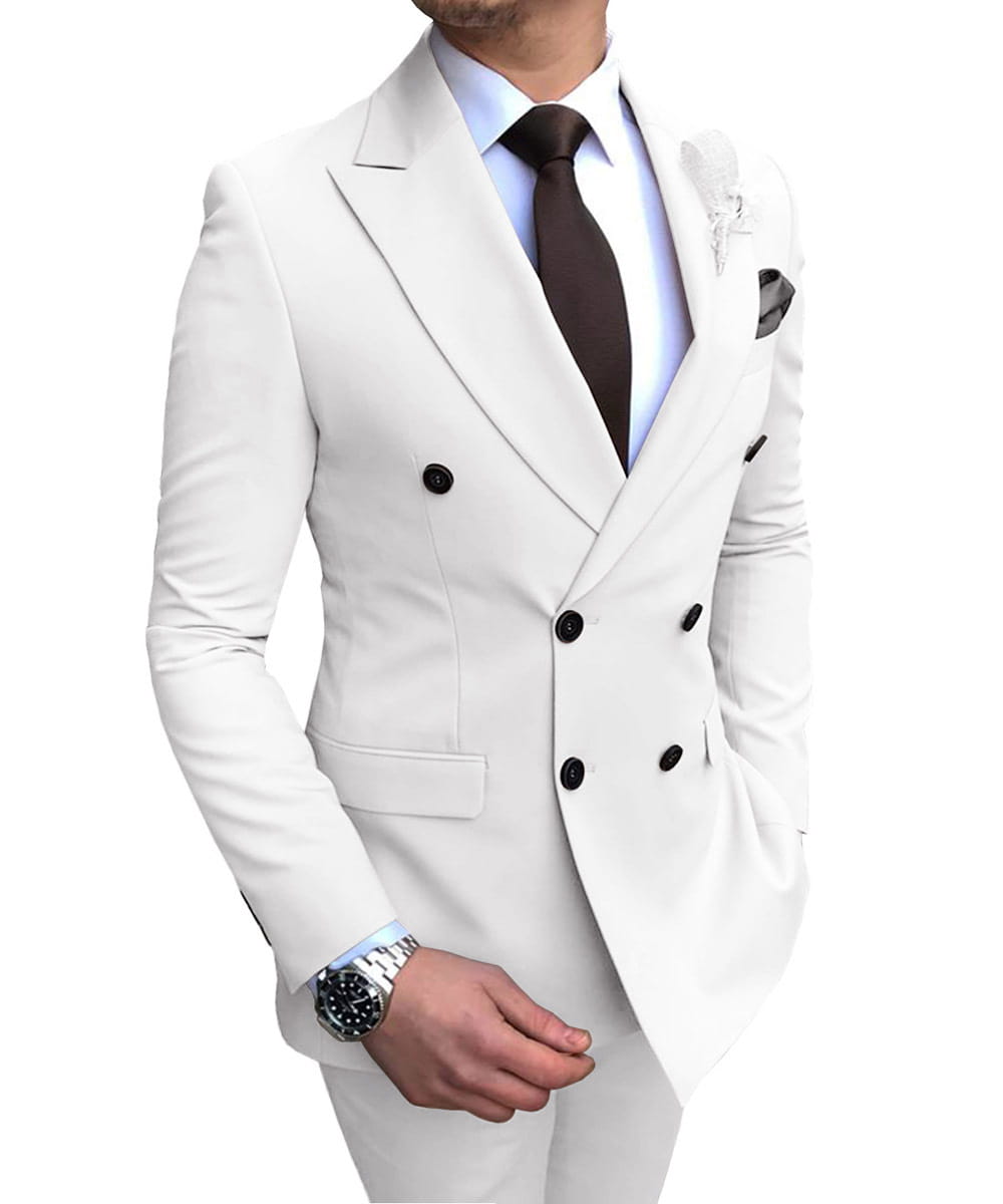 Double Breasted Wedding Groomsman Suit In 10 Colours