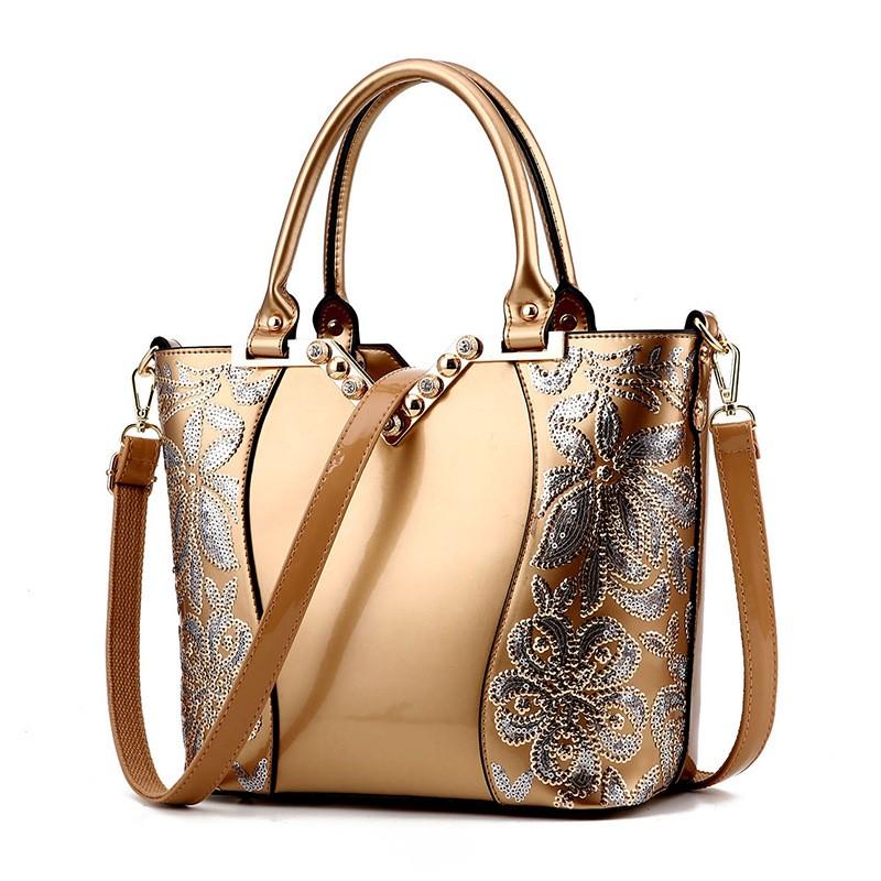 Sequin Embroidered Womens Bag Patent Leather Handbag Shoulder Diamond Bags - Pleasures and Sins   Pleasures and Sins