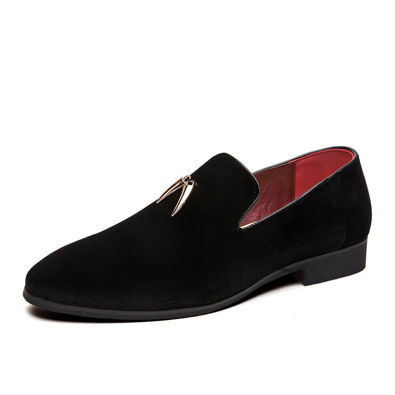 Stylish Black Suede Loafer with Metallic Tassel for Men’s Tassel Velour British Look