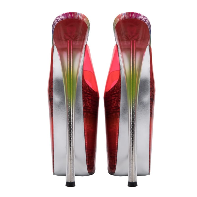 Pantoufles en plastique et verre transparent Stiletto très hautes