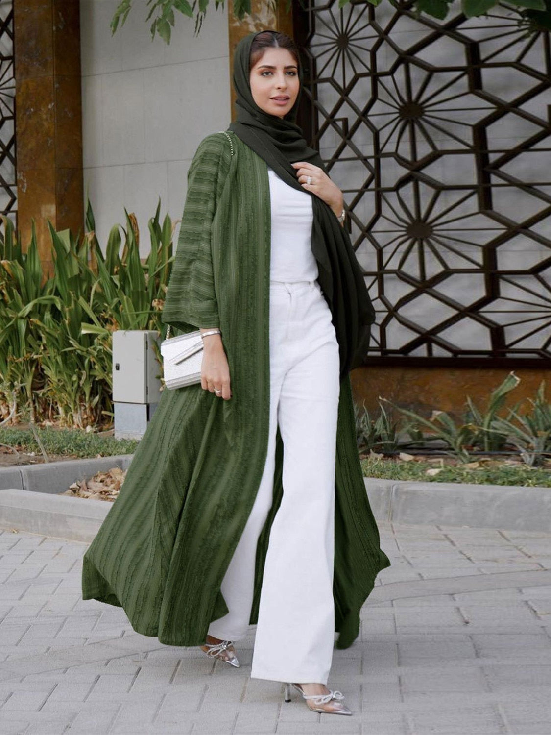 Ramadan Eid Djellaba Abaya Long Sleeve Muslim Dress With Belt - Pleasures and Sins   Pleasures and Sins