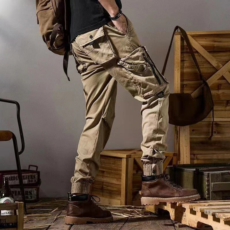 Men's Workwear Pants Straight Cut Outdoor Casual Cargo Pants