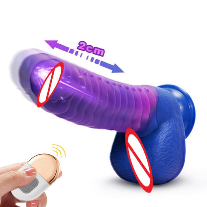 Telescopic Swingsuction Dildo Heating Court Vibrator