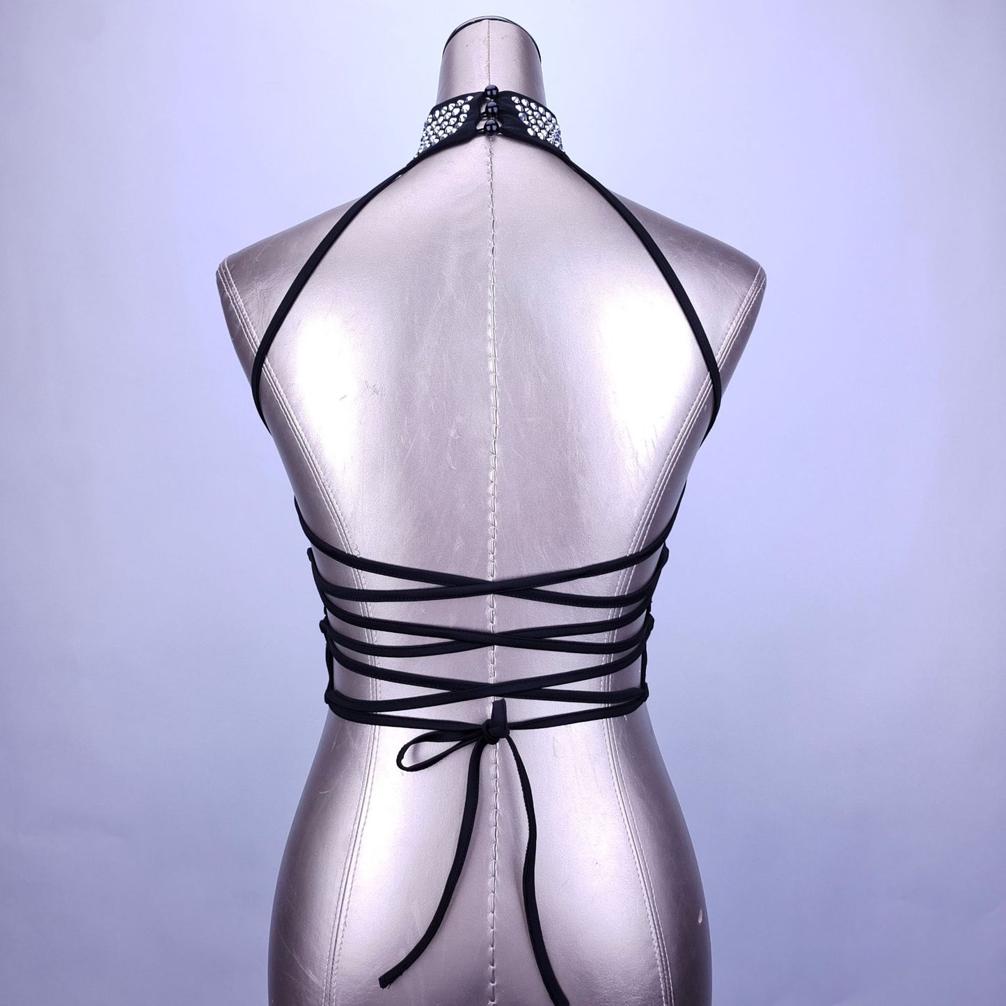 Tank top with beautiful back, popular rhinestone nightclub top, sexy - Pleasures and Sins   Pleasures and Sins