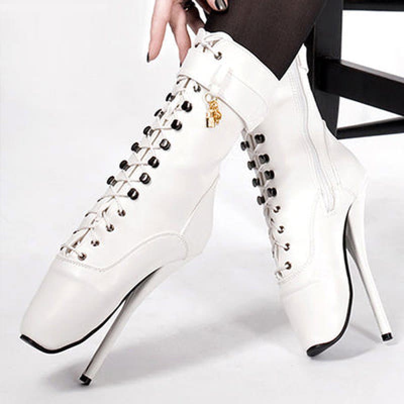 18cm Ballet Stiletto Heels Lace-up Ankle Boots In 8 Colours - Pleasures and Sins
