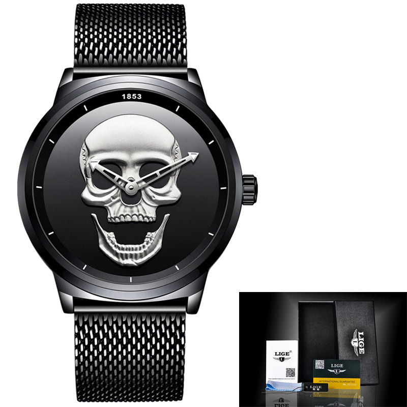 Mens Luxury Simple Skull Stereoscopic Watch - Pleasures and Sins   Pleasures and Sins