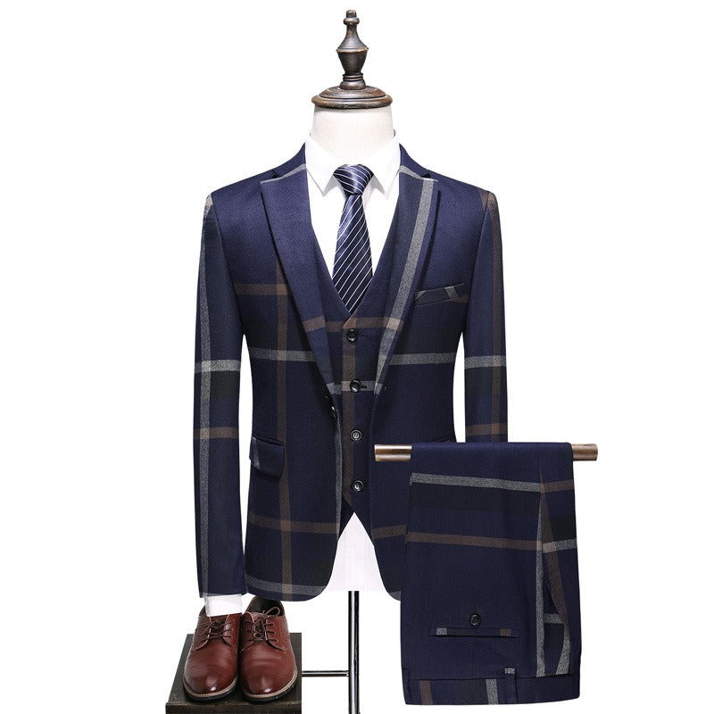 Mens Three Piece Suit Large Checked - Tartan Groom Suit - Pleasures and Sins   Pleasures and Sins