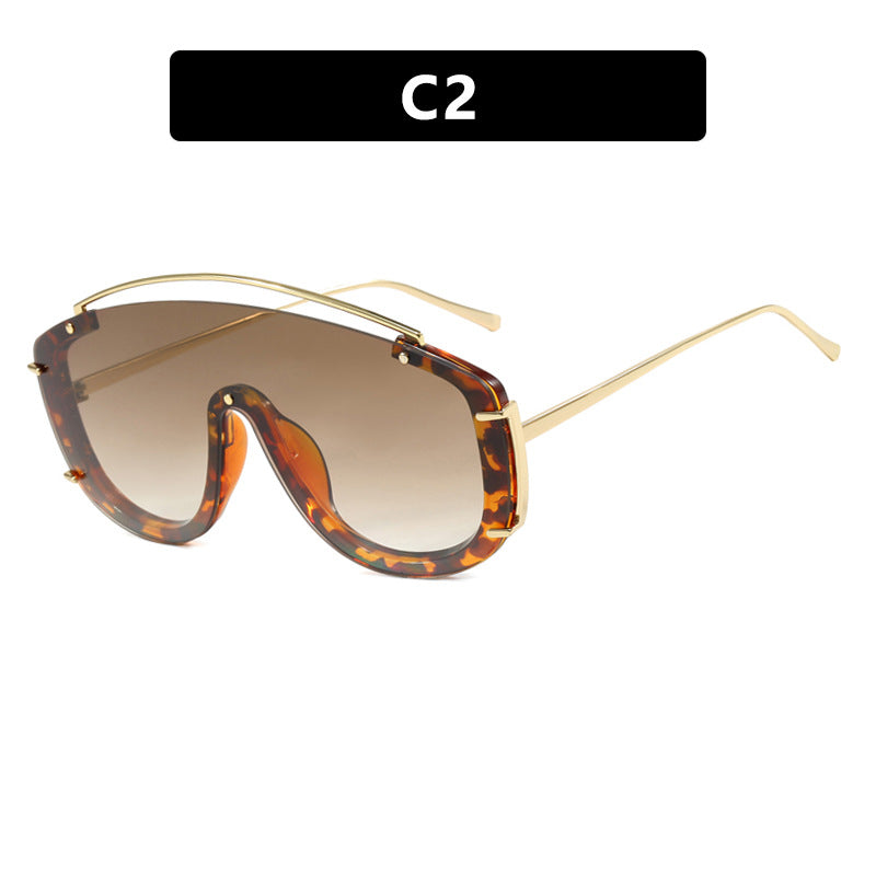 Trendy large frame sunglasses with a metallic high-end feel, Instagram sunglasses