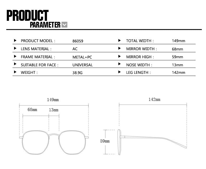 Lunettes de soleil tendance à grande monture avec une touche métallique haut de gamme