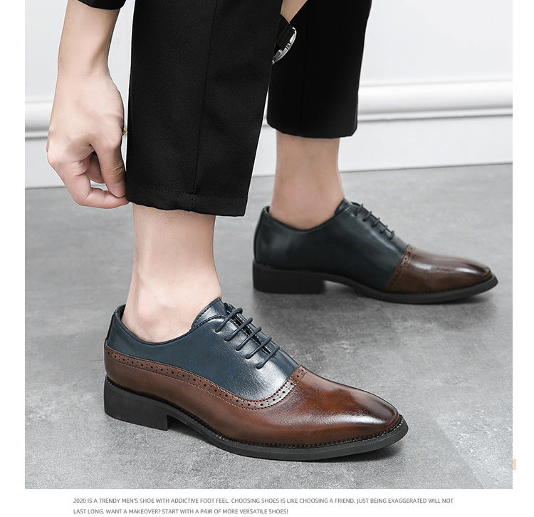 Men's Business Double Color Block Brogue Style Shoes - Pleasures and Sins   Pleasures and Sins