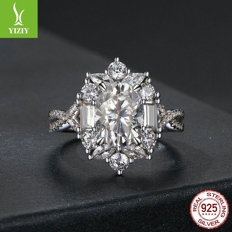 Super Flash Two Carat Moissand Diamond Ring Luxury Silver Ring - Pleasures and Sins   Pleasures and Sins