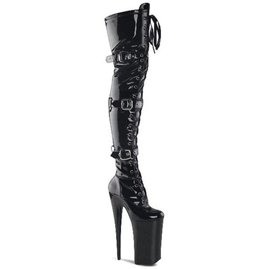 20cm Super High Heel Over Knee Sexy Fetish/pole Dance Drag Queen Boots In Plus Sizes - Pleasures and Sins