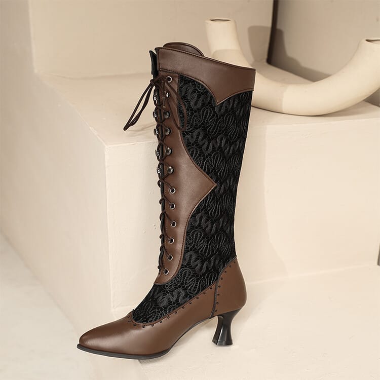 All Gender Victorian Style, Steampunk Lace-up Pointed Toe