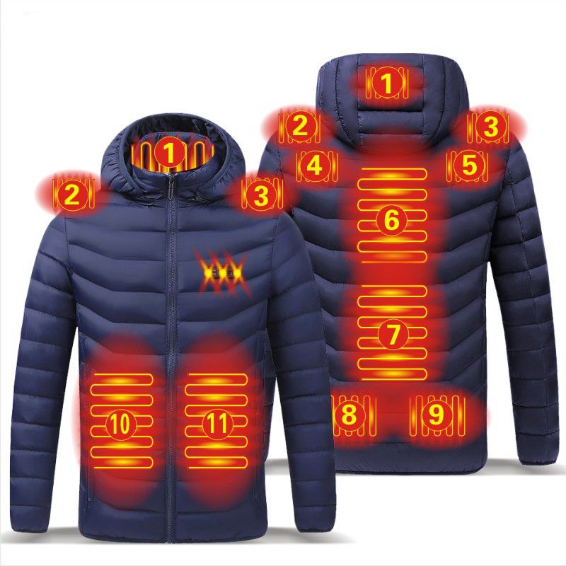 Mens Winter Warm USB Heated Jacket Thermostat Hooded Waterproof Jacket - Pleasures and Sins   Pleasures and Sins