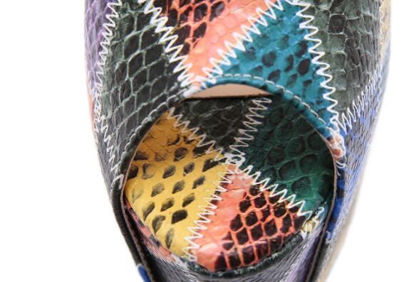 Milan Spring Fashion Platform Color Matching Fish Mouth High