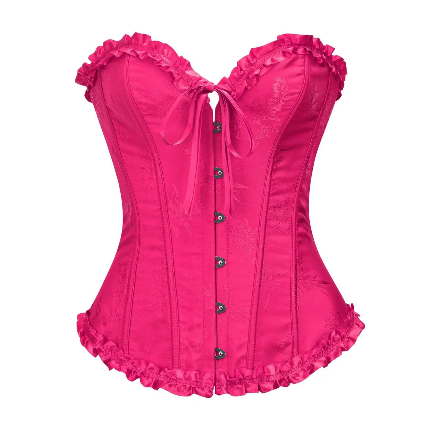 Beautiful Push Up Lace Corset With Ribbon Tie And Frills
