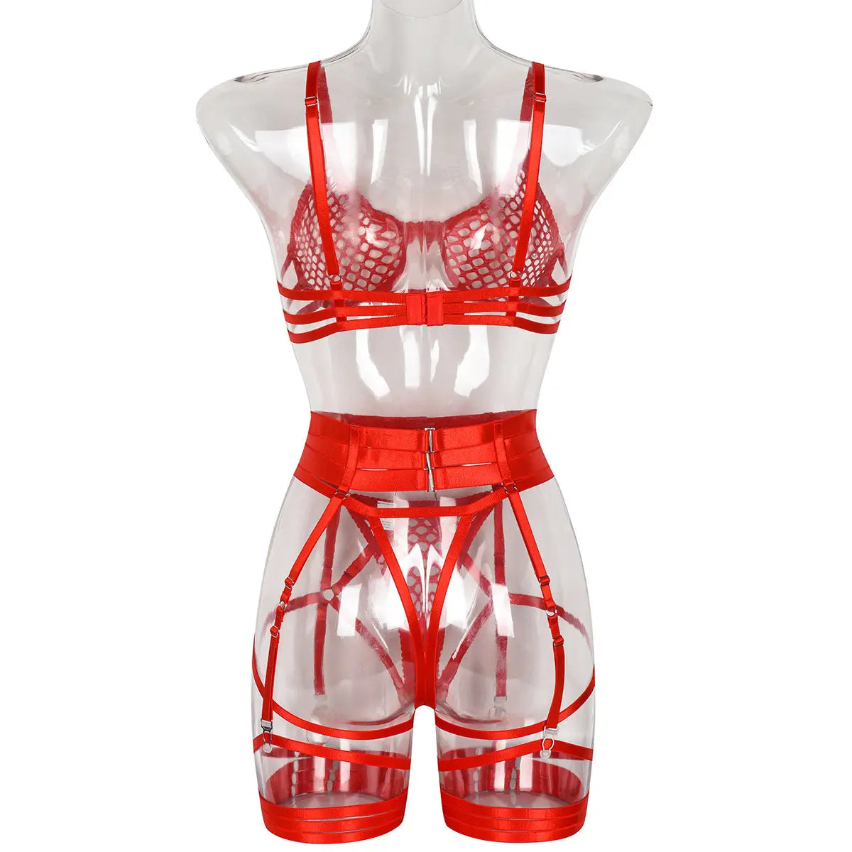Womens Fetish Lingerie With Metal Chest Ring Detail