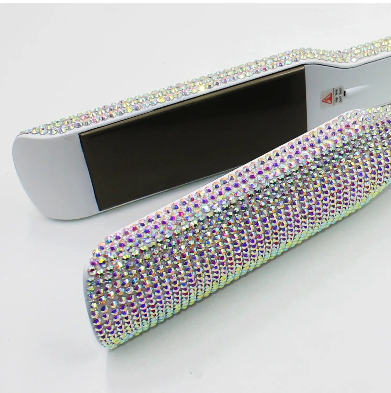 Glamshine Titanium Hair Straightener with rhinestone wide plates and sparkly crystal design