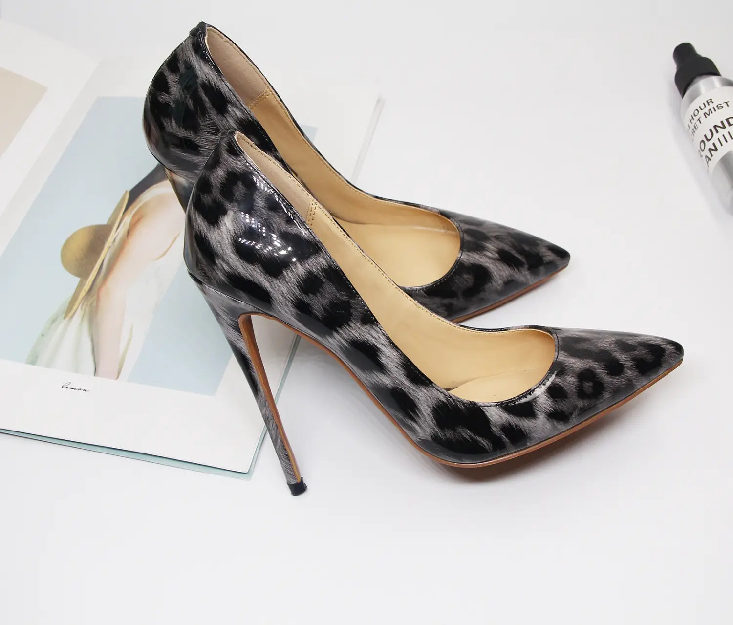 Animal Print Spitz zulaufende Schuhe mit hohem Absatz