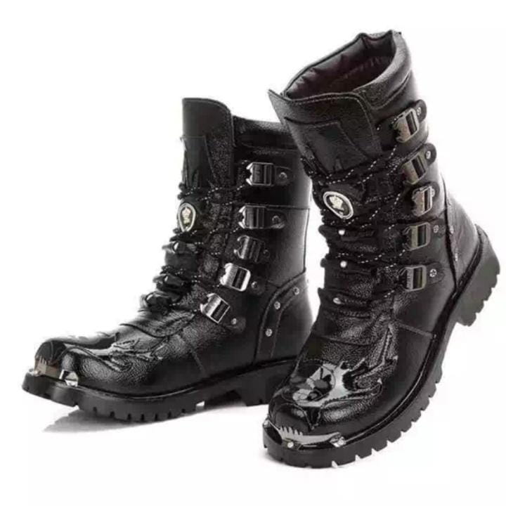 Herren Neue Vielseitige High-Top Herren Punk Goth Stiefel