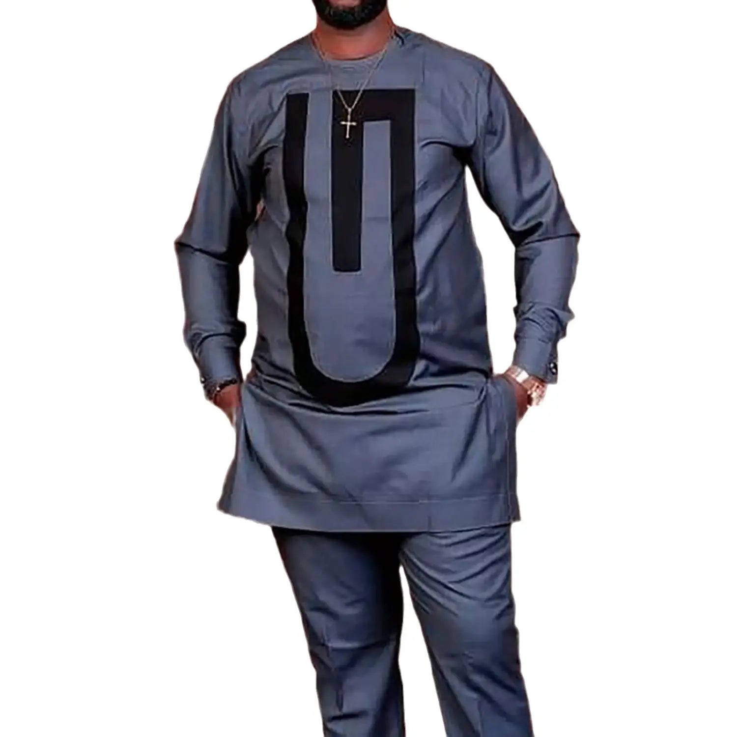 Costume masculin décontracté à imprimé ethnique africain