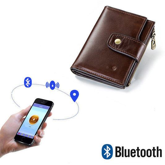 Anti-Loss Mens Leather Wallet RFID Anti-theft Bluetooth Multifunction - Pleasures and Sins   Pleasures and Sins