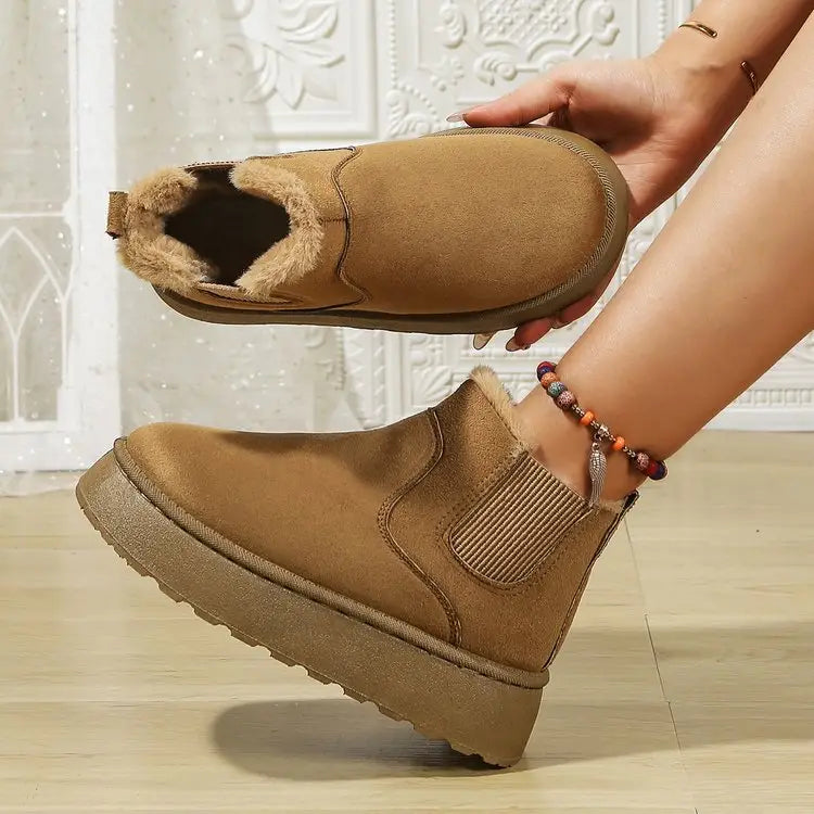 Womens Short Plush Warm Casual UGG Style New Suede Fur