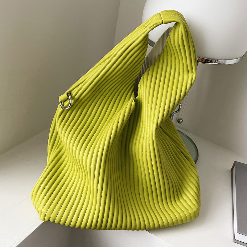 Women's niche fashionable striped versatile textured messenger bag